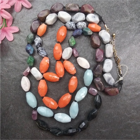 NEW. Colorful Multi Strand Beaded Necklace.20-23”. - Picture 3 of 9